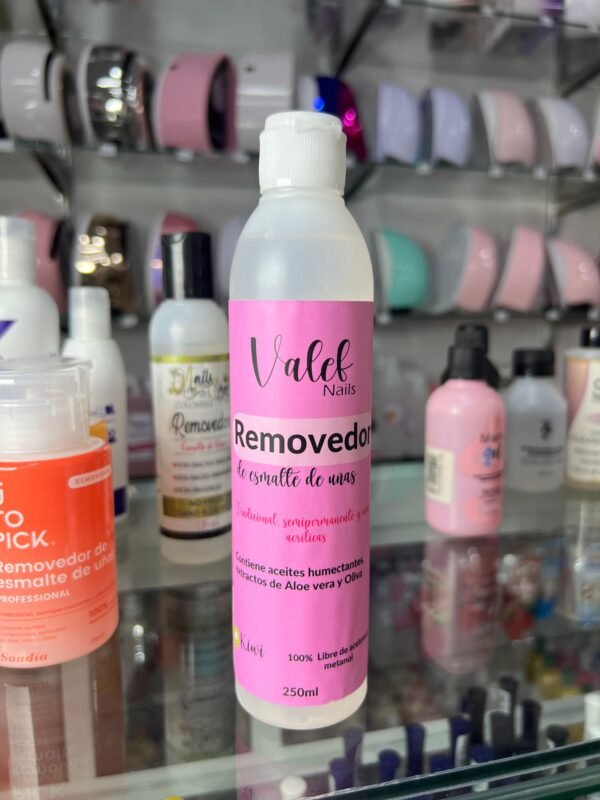 Removedor de Esmalte Semipermanente Semilíquido Kiwi Valef 250 ml