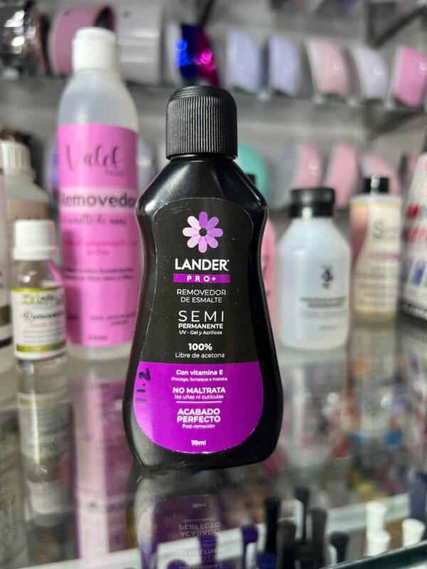 Removedor de Esmalte Semipermanente Semilíquido con Vitamina E LANDER 70 ml