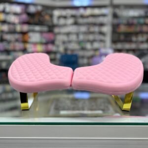 Reposabrazos para Manicuristas Rosa y Dorado | Acolchonado Antideslizante