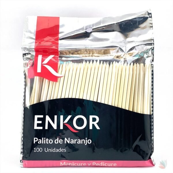 Palos de Naranja para Manicura Marca Enkor 100 unidades