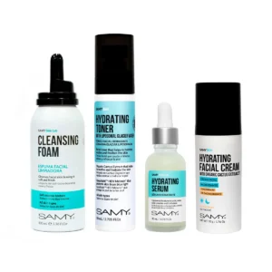 Kit de Cuidado Facial Hidratante SAMY kin – Limpiador, Tónico, Sérum y Crema Facial