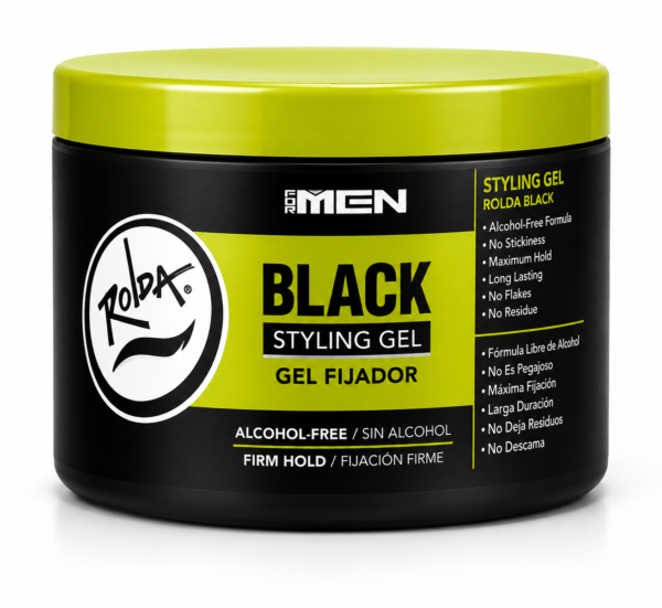 Rolda Black Styling Gel Fijador Extra Strong Hold Sin Alcohol
