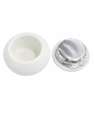 Mortero de Cerámica Blanca con Tapa para Nail Art