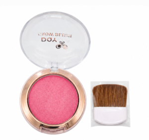 Rubor Compacto Glow Blush DOY Colors Rosa con Brocha y Espejo