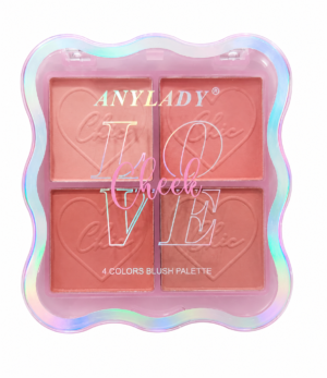 Rubor en Polvo 4 Colores AnyLady Cheek Love | Paleta de Rubores Mate