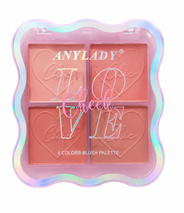 7a47fbd1-2cba-4ec9-a12a-f0f875ea2e39 Rubor en Polvo 4 Colores AnyLady Cheek Love | Paleta de Rubores Mate