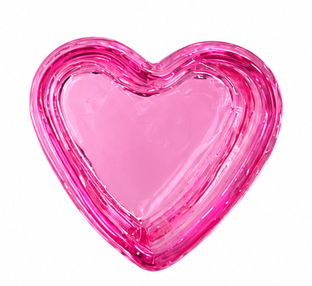 Corazon Mortero de Cristal Rosado para Mezcla de Acrílico y Nail Art