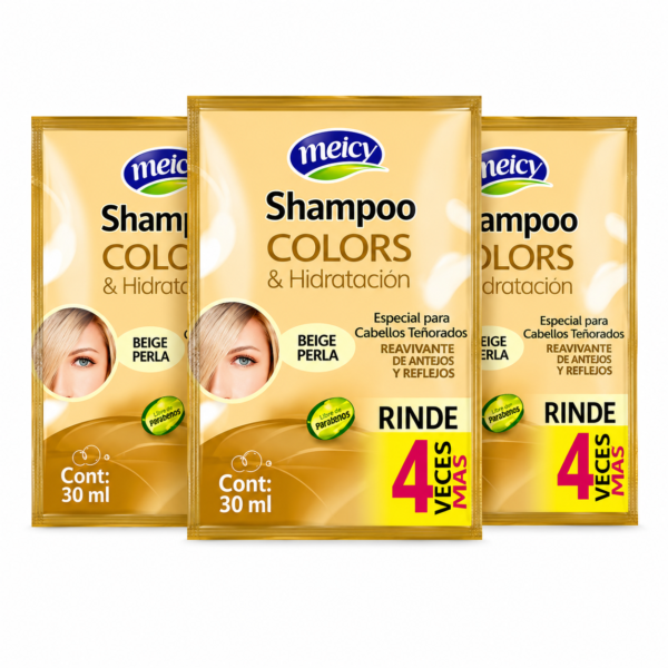 Shampoo Meicy Colors & Hidratación Beige Perla en Sachet 30 ml