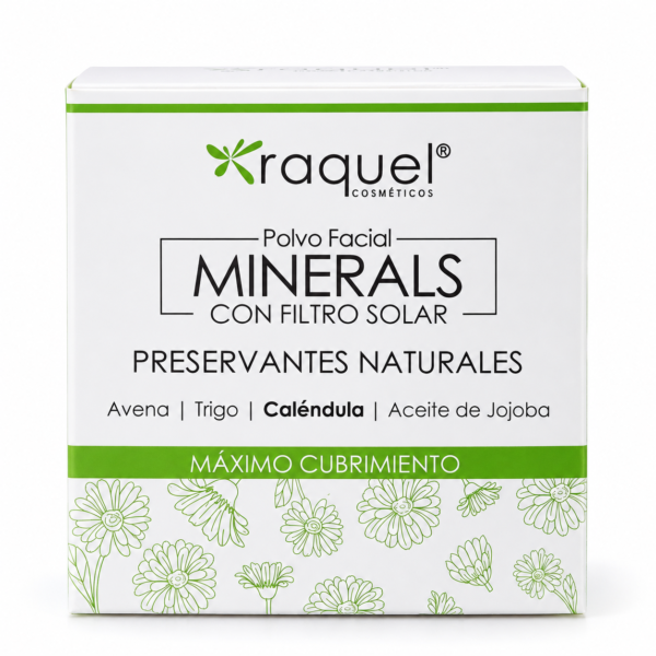 Polvo Facial Minerals Raquel con Caléndula y Filtro Solar 20 g