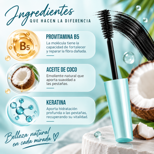 Pestañina Volumen Pro HD Raquel 14 g | Aceite de Coco y Keratina