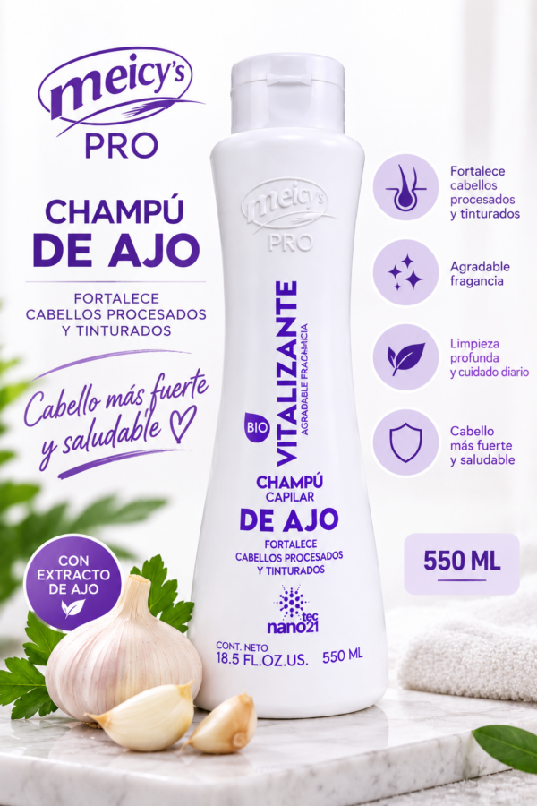 Champú Capilar de Ajo Vitalizante Meicy’s Pro 550 ml