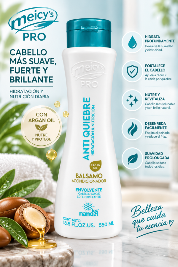 Bálsamo Acondicionador Meicy’s Pro Anti Quiebre 550 ml | Hidratación y Nutrición
